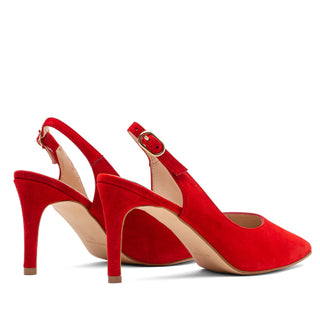 ESCARPINS 76346 DAIM ROUGE HELENE ROUGE