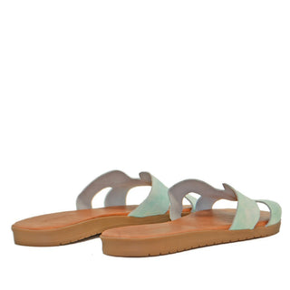 SANDALE 2038 CUIR VERNI VERT PASTEL BLUEGEN