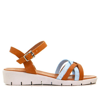 SANDALE 2046 VAQ.CUIR/BLEU HERING PLAT MILA