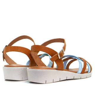 SANDALE 2046 VAQ.CUIR/BLEU HERING PLAT MILA