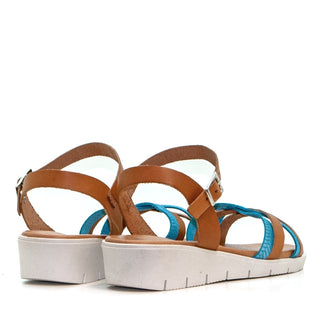 SANDALE 2046 VAQ.CUIR/BLEU HERING PLAT MILA BLEU