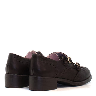 ZAPATO CA-834 FESTON DOBLE HEBILLA MARRON