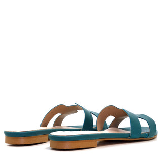 SANDALIA ANNETTA EN PIEL NAPA TURQUOISE