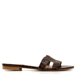 SANDALIA ANNETTA EN PIEL COCO CHAROL MARRON