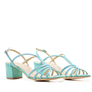 SANDALE ANTONELA EN CUIR DAIM BLEU OUTREMER