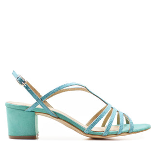 SANDALE ANTONELA EN CUIR DAIM BLEU OUTREMER