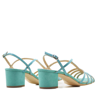 SANDALE ANTONELA EN CUIR DAIM BLEU OUTREMER