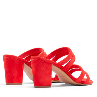 SANDALE EN DAIM ROUGE CA-407