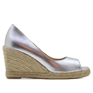 ZAPATO PEEP TOE TUCU METALIZADO PLATA