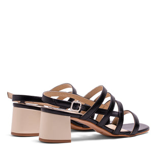 SANDALIA 1060 PIEL NEGRO/BEIG