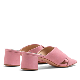 SABOT EN CUIR DAIM ROSE 979