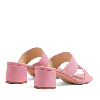 SANDALE EN CUIR DAIM ROSE 110