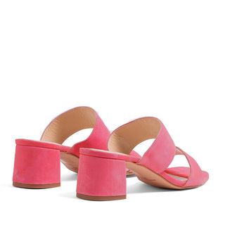 SANDALE EN CUIR DAIM FUXIA CLAIR 110