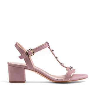 SANDALE EN CUIR NUDE/PLATINE SD147